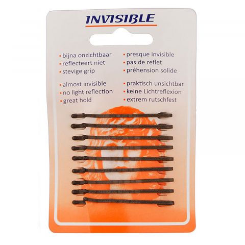 Invisible Haarschuifjes Kort 50mm Bruin 9st main product photo