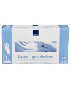 Abena Latex-handschoenen poedervrij Maat L wit 100st