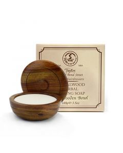 Taylor of Old Bond Street Wooden Bowl + Sandalwood Soap 100gr