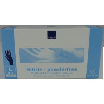Abena Nitril-Handschoenen poedervrij Maat M blauw 100st
