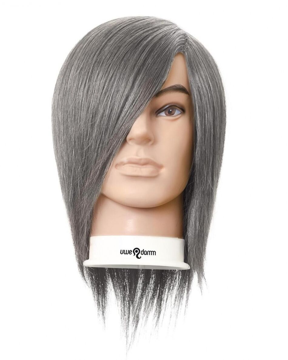 Uwe Damm Oefenhoofd Daniel Grijs Haar grey 20 cm